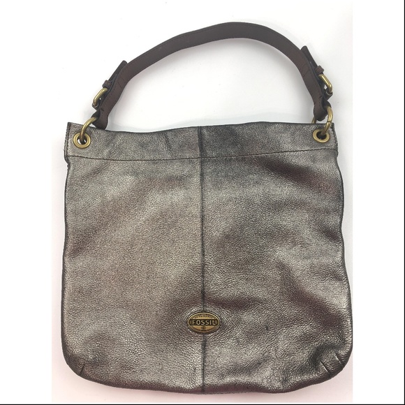 Fossil Handbags - Fossil Metallic Shoulder Bag Zipper Tote